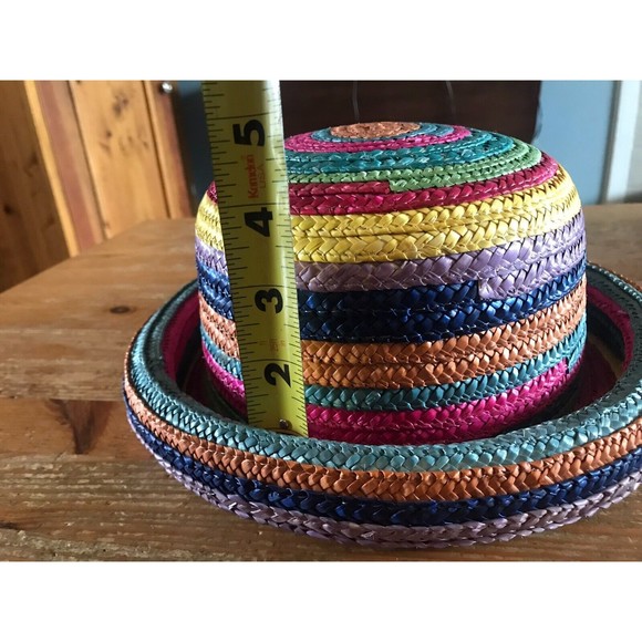 Rainbow Straw Pork Pie Hat Unisex Fedora Fun Casual Gay Pride Colorful - Picture 9 of 9